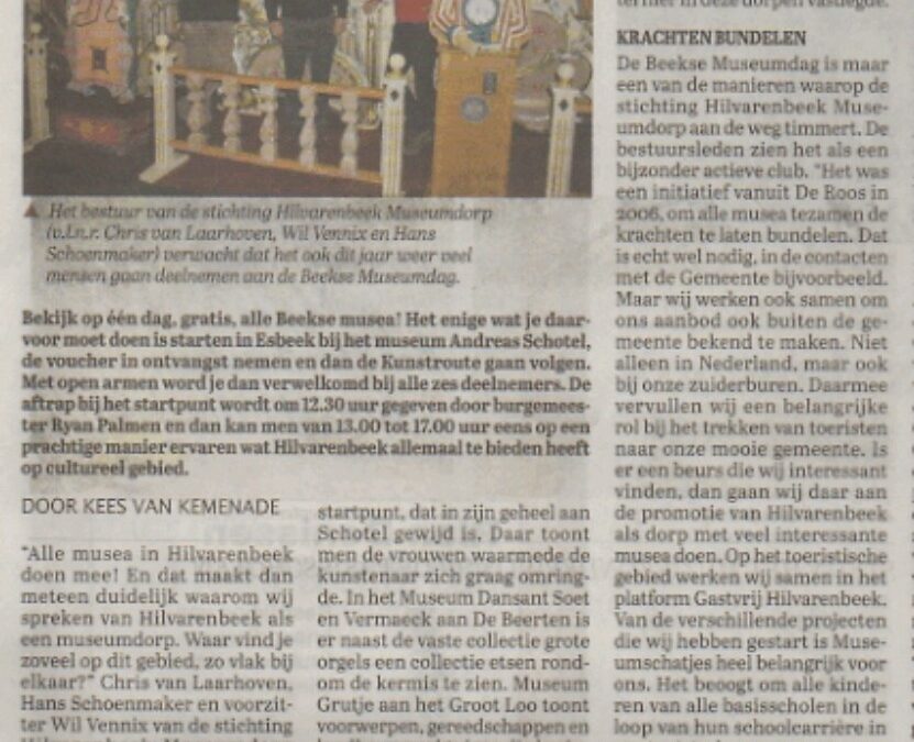 Zondag 9 april is Beekse Museumdag (Hilverbode)