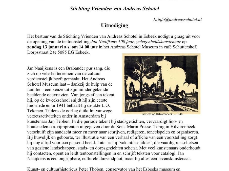 Jan Naaijkens 100 jaar gelegenheidskunstenaar
