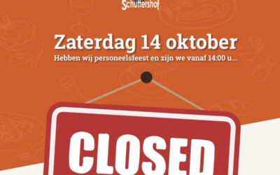 14 oktober is café Schuttershof vanaf 14.00 uur gesloten, het museum is gewoon te bezoeken tot 16.00 uur